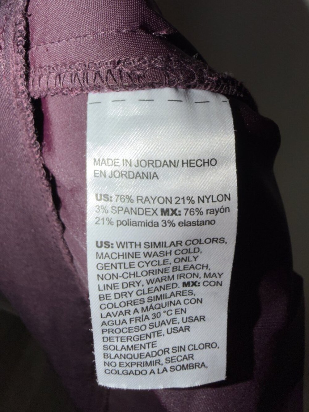 Chioco's Plus Size 16 Pull On Comfort Waist Pants Plum Purple Curvy Fit - Picture 7 of 7